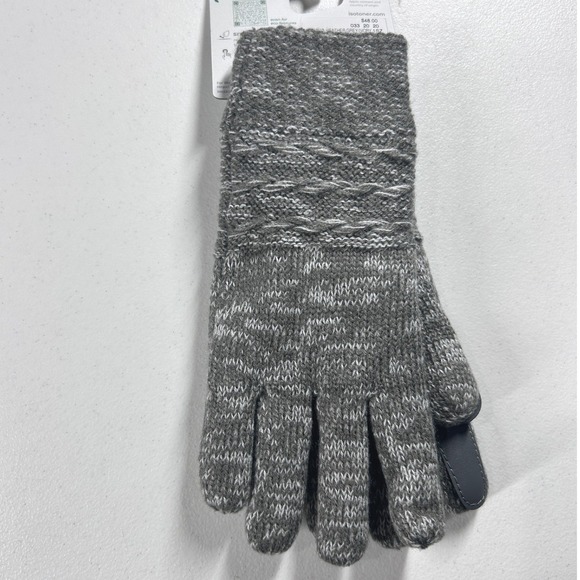 Isotoner Women's 1SZ SmartDri EcoComfort Heather Grey Ivory Gloves NEW - Picture 4 of 7